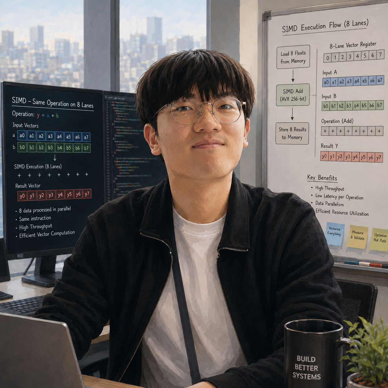 김유찬 Vector Library Engineer 캐리커쳐